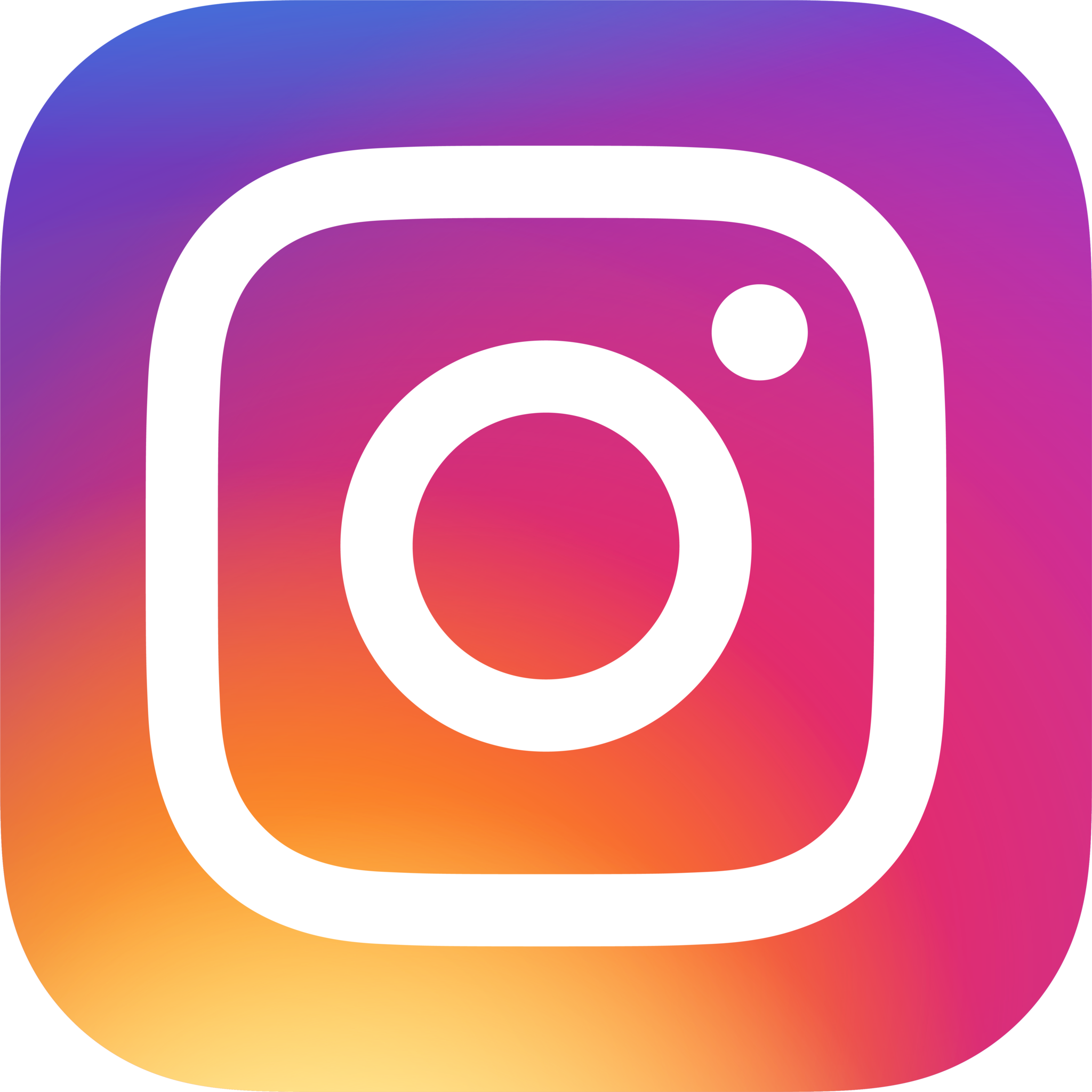 Instagram logo with a colorful gradient background